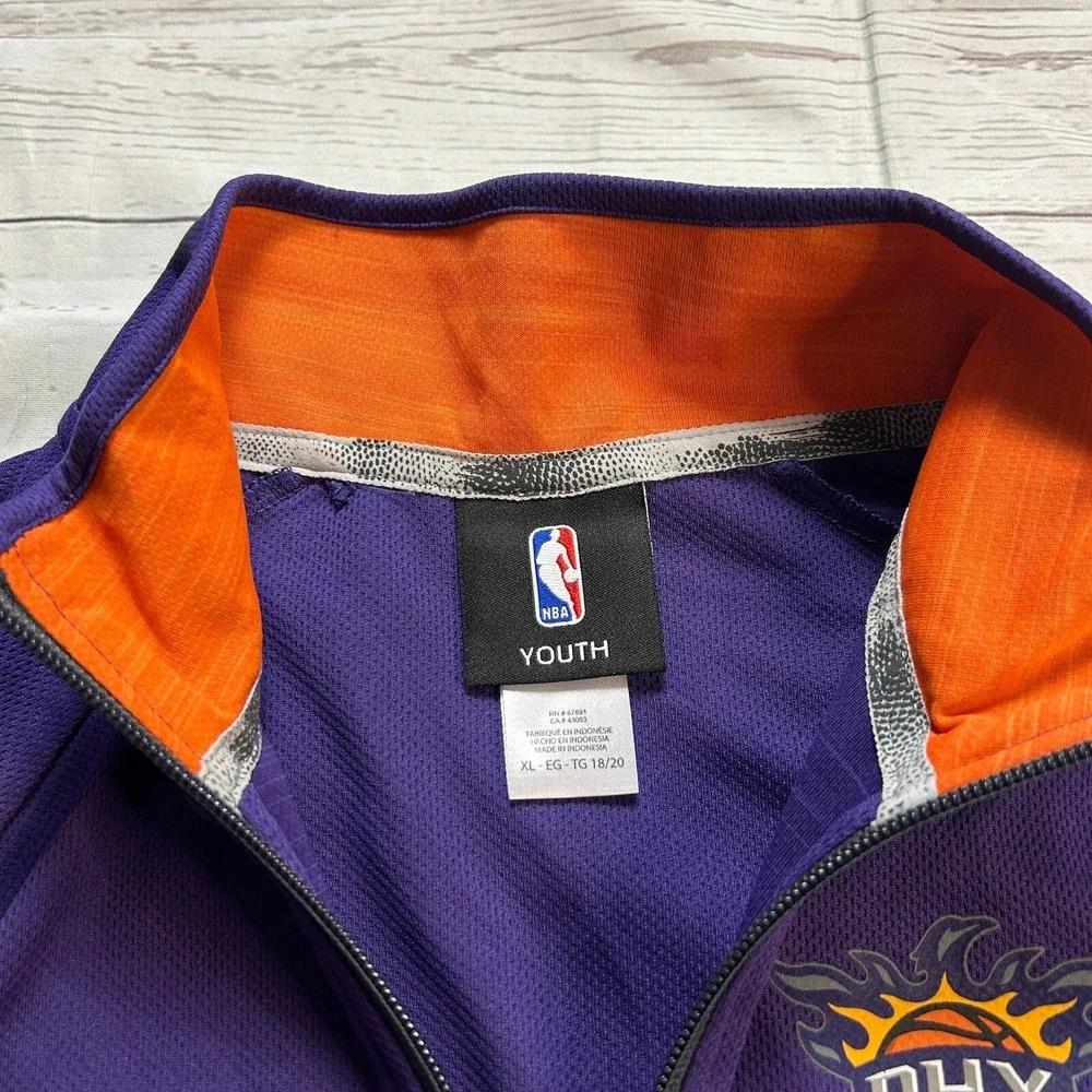Phoenix Suns New NBA Jacket 1/4 Zip Team Purple Orange Pullover Youth XL‎ 18/20